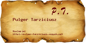Pulger Tarziciusz névjegykártya